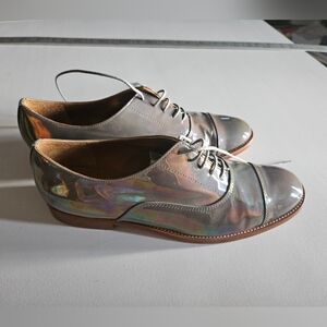 Delman Spain made iridescent loafers